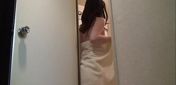  Peeping at the japanese big tits in the shower